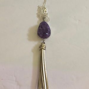 Amethyst Pendant with Tassle. (Can be removed)NEW